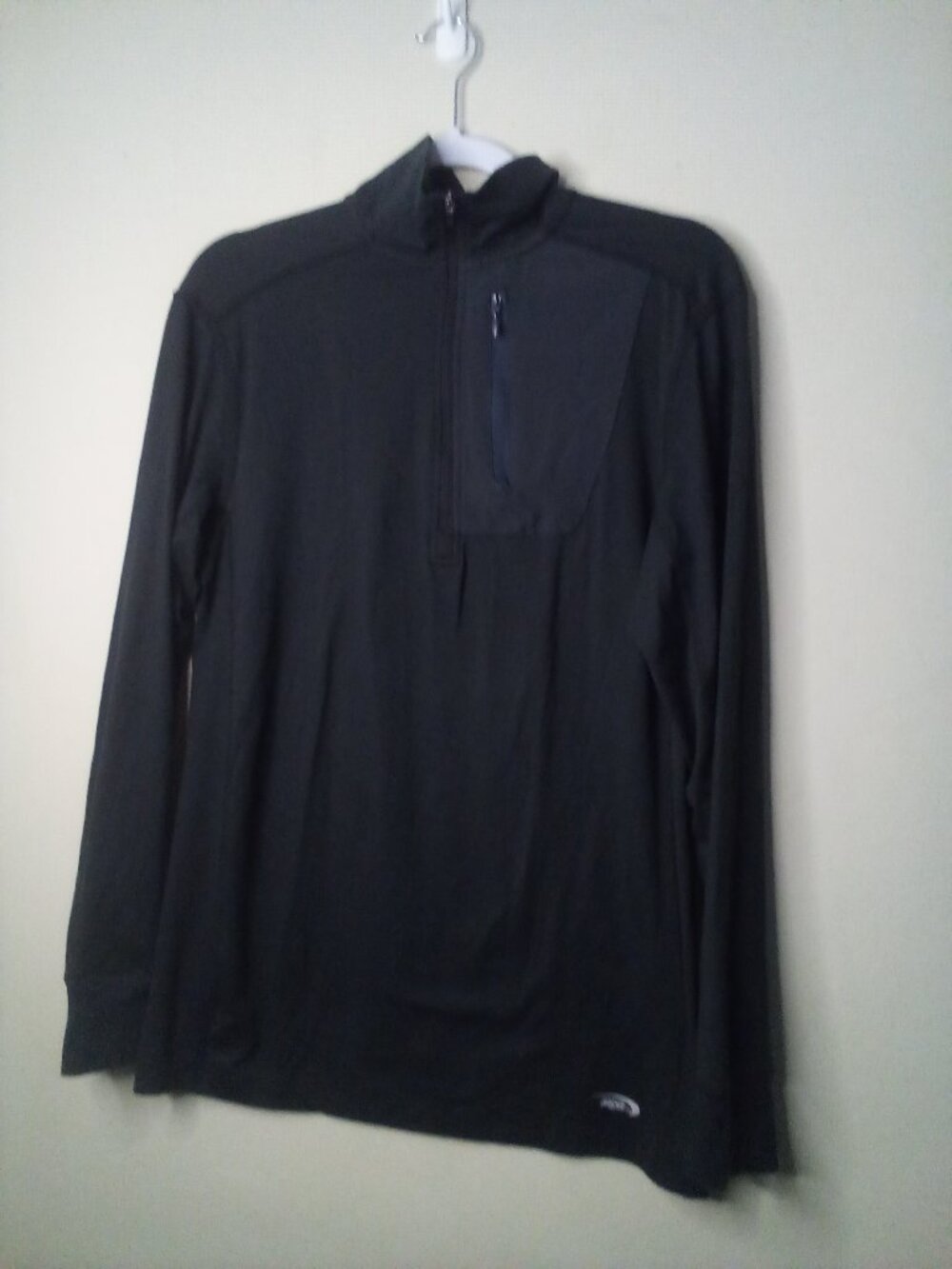 MTA Sport Shirt Men M Long Sleeve 1/4 Zip Pocket Active Black